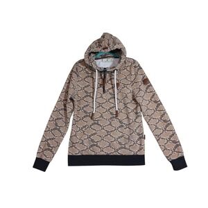 Wanakome hoodie Size XLARGE taylor Snake Neutral/Black Half Zip